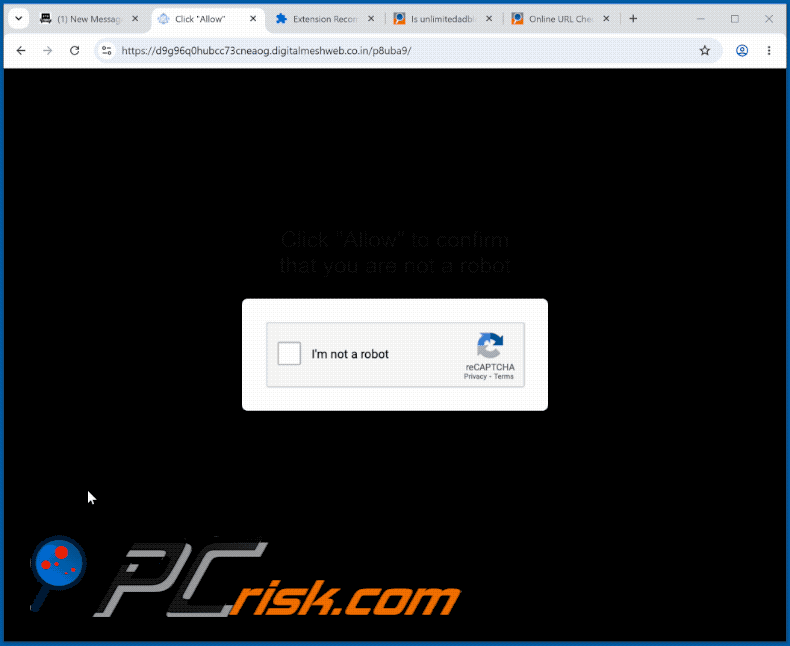 apariencia del sitio web digitalmeshweb[.]co.in (GIF)