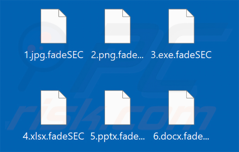 Archivos cifrados por el ransomware FadeSEC (extensión .fadeSEC)