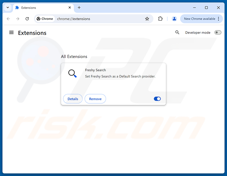 Eliminación de las extensiones de Google Chrome relacionadas con Freshy Search (freshy.com)