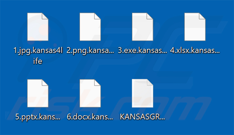 Archivos cifrados por el ransomware KansasGroup (extensión .kansas4life)