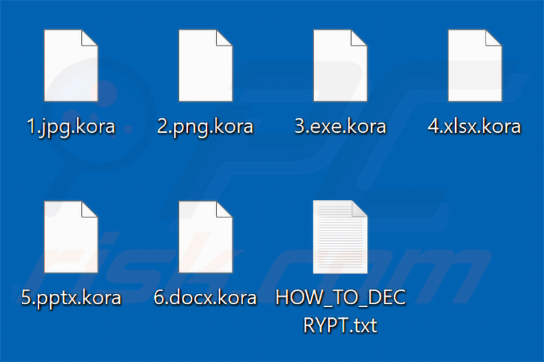 Archivos cifrados por el ransomware Kora (extensión .kora)