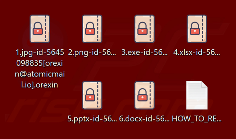 Archivos cifrados por el ransomware Orexin (extensión .orexin)