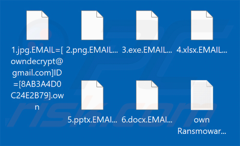 Archivos cifrados por el ransomware Own Ransomware (extensión .own)