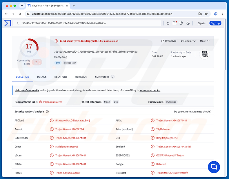 Sitio web falso utilizado para distribuir el malware PamStealer