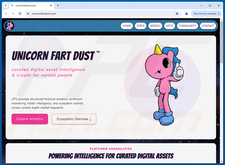 Sitio web real de Unicorn Fart Dust ($UFD) Allocation Scam (unicornfartdust.com)