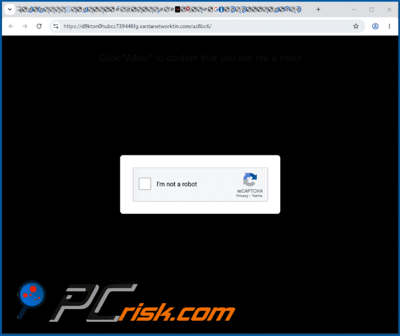 apariencia del sitio web vantanetworktin[.]com (GIF)