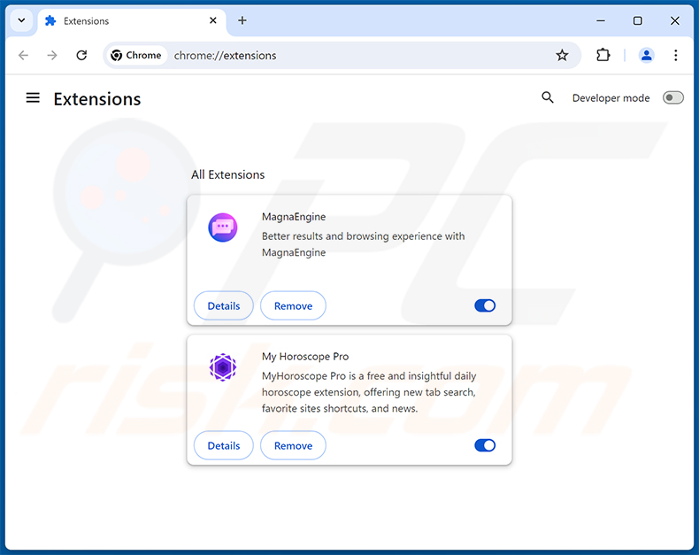 Eliminando las extensiones de Google Chrome relacionadas con astridresearch.com