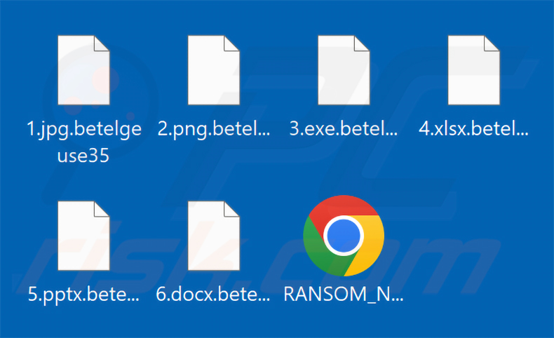 Archivos cifrados por el ransomware Betelgeuse (extensión .betelgeuse)