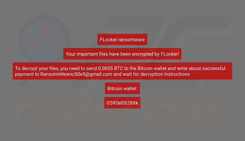 Fondo de pantalla del escritorio de FLocker Ransomware