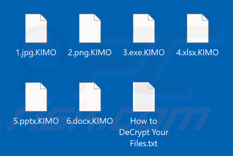 Archivos cifrados por el ransomware KIMO (extensión .KIMO)