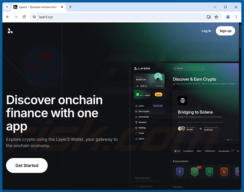 Sitio web real de Layer3 (layer3.xyz)
