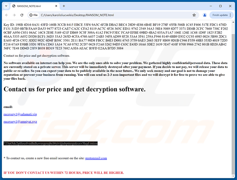 Nota de rescate del ransomware Montage (RANSOM_NOTE.html)