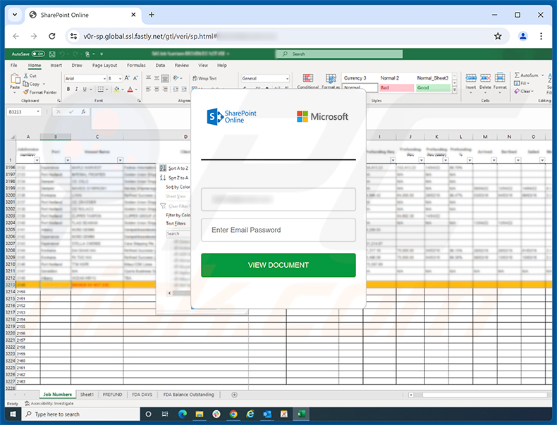 Página de phishing de QuickBooks - Payment Overdue Email Scam