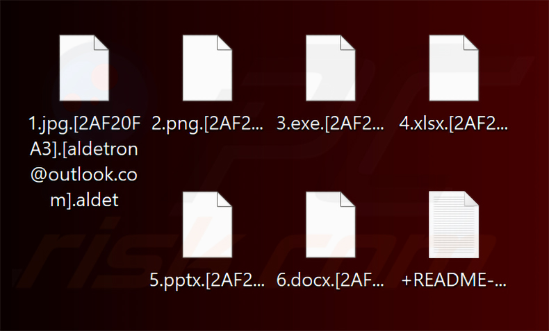 Archivos cifrados por el ransomware Aldet (extensión .aldet)