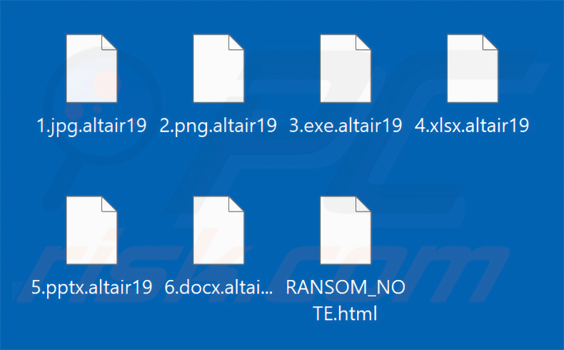 Archivos cifrados por Altair Ransomware (extensión .altair19)