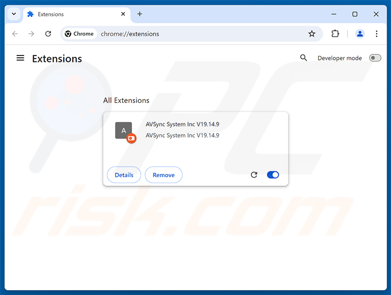 Extensión maliciosa AVSync System Inc V19.14.9 de KREMLIN Banking Trojan (fuente elastic-co)