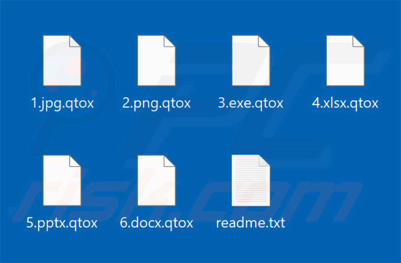 Archivos cifrados por qTox Ransomware (extensión .qtox)