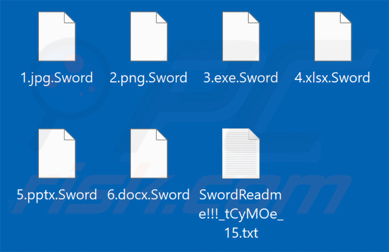Archivos cifrados por el ransomware Sword (extensión .Sword)