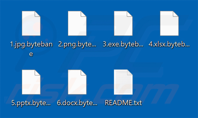 Archivos cifrados por el ransomware ByteBane (extensión .bytebane)