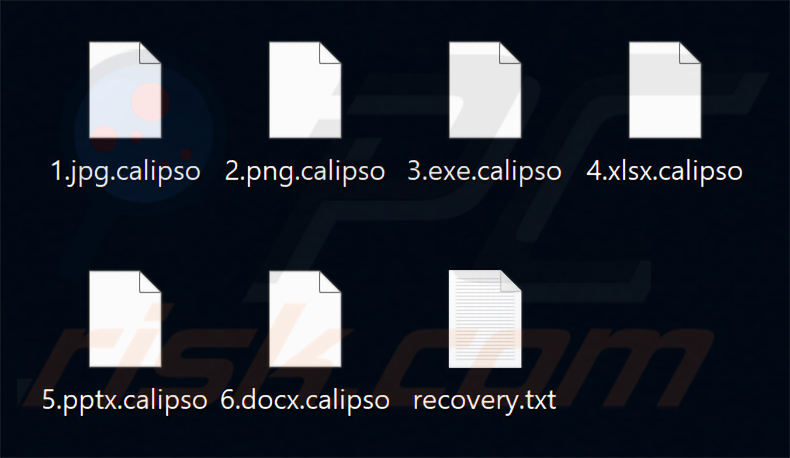 Archivos cifrados por el ransomware Calipso (extensión .calipso)