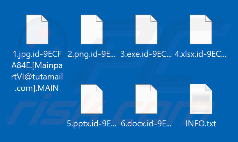 Archivos cifrados por el ransomware MAIN (extensión .MAIN)