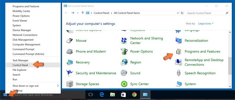 Cómo acceder a Programas y características (desinstalar) en Windows 10