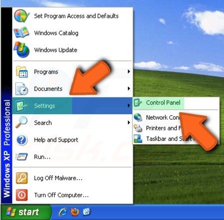 Menú de inicio de Windows XP