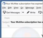 Email Estafa "McAfee Subscription Has Expired"