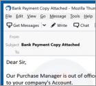 Virus por correo electrónico de copia del pago bancario