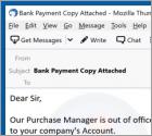 Virus por correo electrónico de copia del pago bancario