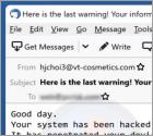 Estafa por correo electrónico "Su sistema ha sido hackeado con un virus troyano"