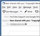 Estafa por correo electrónico "YоuTubе Suppоrt Shared An Item"