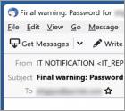 Estafa por correo electrónico "Password Expiry Notification"