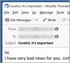 Estafa por correo electrónico "Password Was Compromised Through A Legitimate Website"