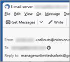 Estafa por correo electrónico "Server Warning"