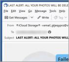 Estafa por correo electrónico "Your iCloud Photos And Videos Will Be Deleted"