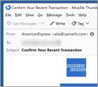 Estafa por correo electrónico American Express - Unrecognized Transaction