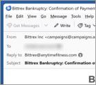 Estafa por correo electrónico Bittrex Inc Bankruptcy Notice