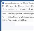 Estafa por correo electrónico PayPal - You Added A New Address