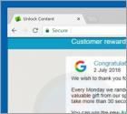 Estafa en pop-up Google Customer Reward Program