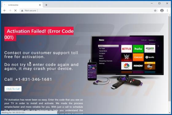 Estafa Emergente "Activation Failed! (Error Code 001)"