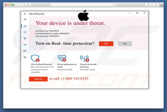 Estafa Emergente "MacOS Security" (Mac)