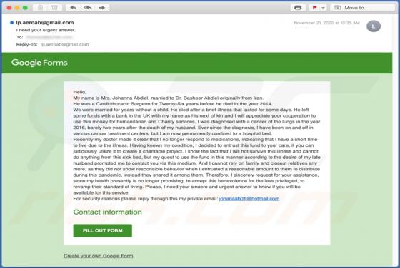 Email Estafa "Google Forms"