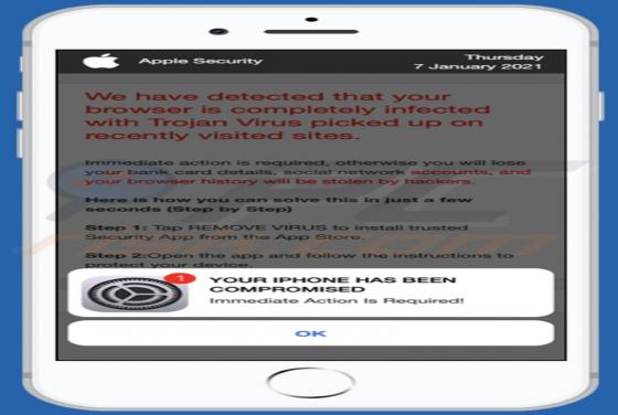 Estafa Emergente "YOUR IPHONE HAS BEEN COMPROMISED" (Mac)