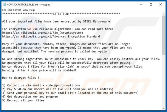 Ransomware STEEL