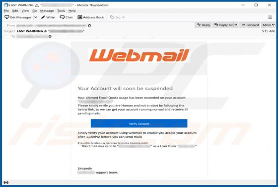 Estafa de Email Webmail