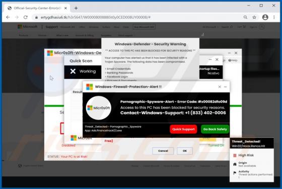 Estafa Emergente "Error Code: x00082dfo09d"