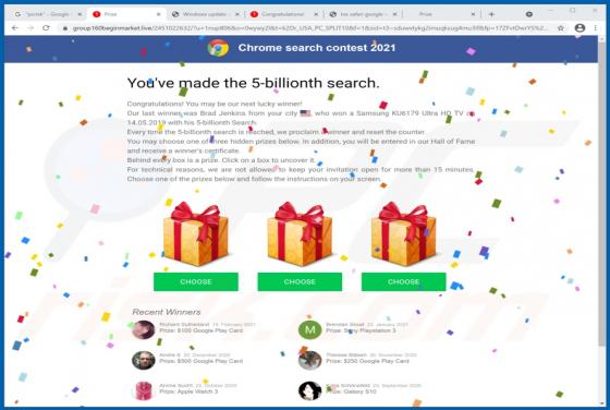 Estafa Emergente "Chrome Search Contest 2021"
