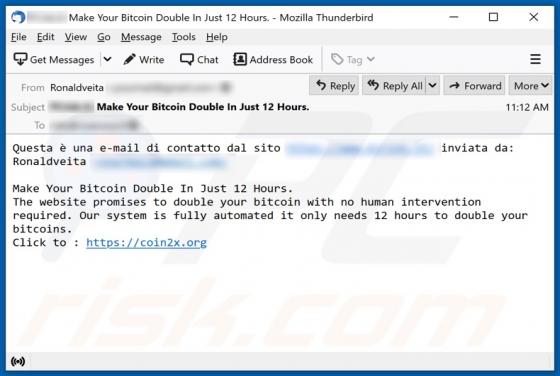 Email Estafa "Double Your BTC"