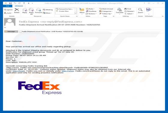 Virus Por Email "FedEx Express"